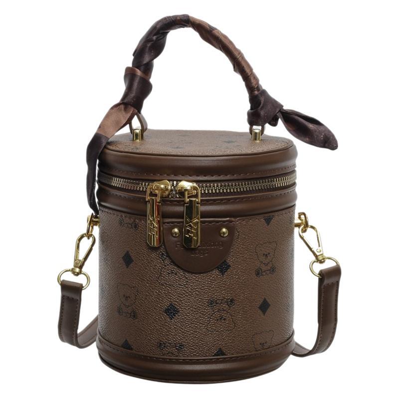 Popular retro printed bucket bag