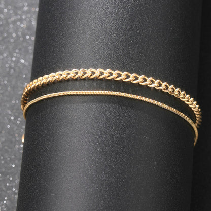 Cuban chain double bracelet