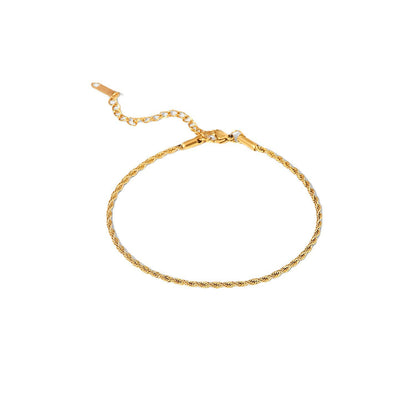 2Mm thick gold twist chain anklet