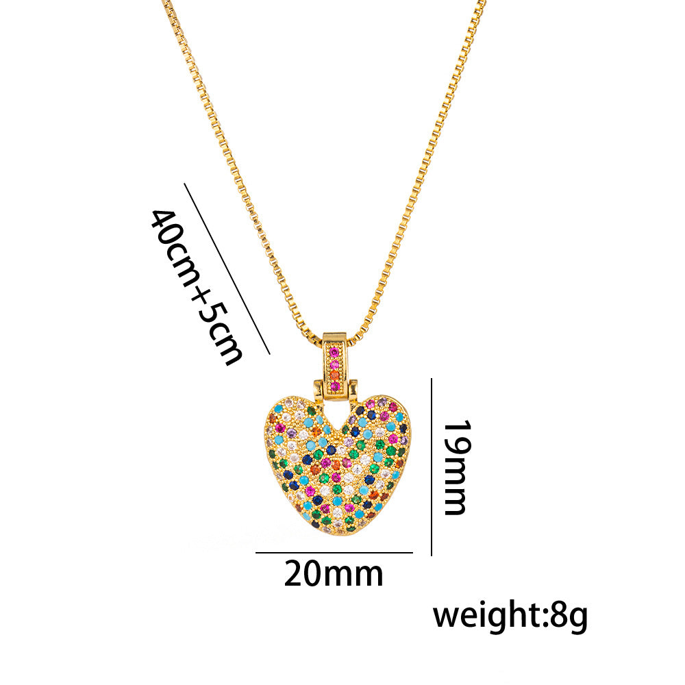 Colorful Zircon Letter Pendant Necklace for Amazon