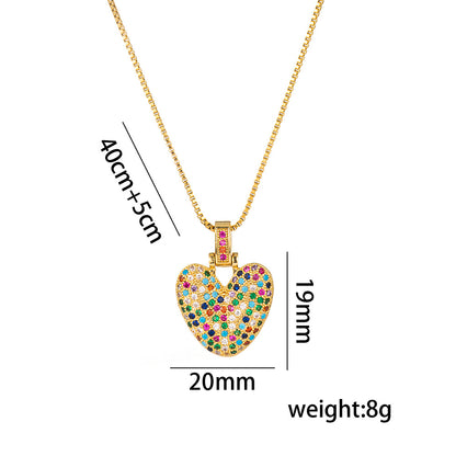 Colorful Zircon Letter Pendant Necklace for Amazon