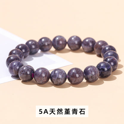 Natural blood drop cordierite bracelet blue-purple jade.