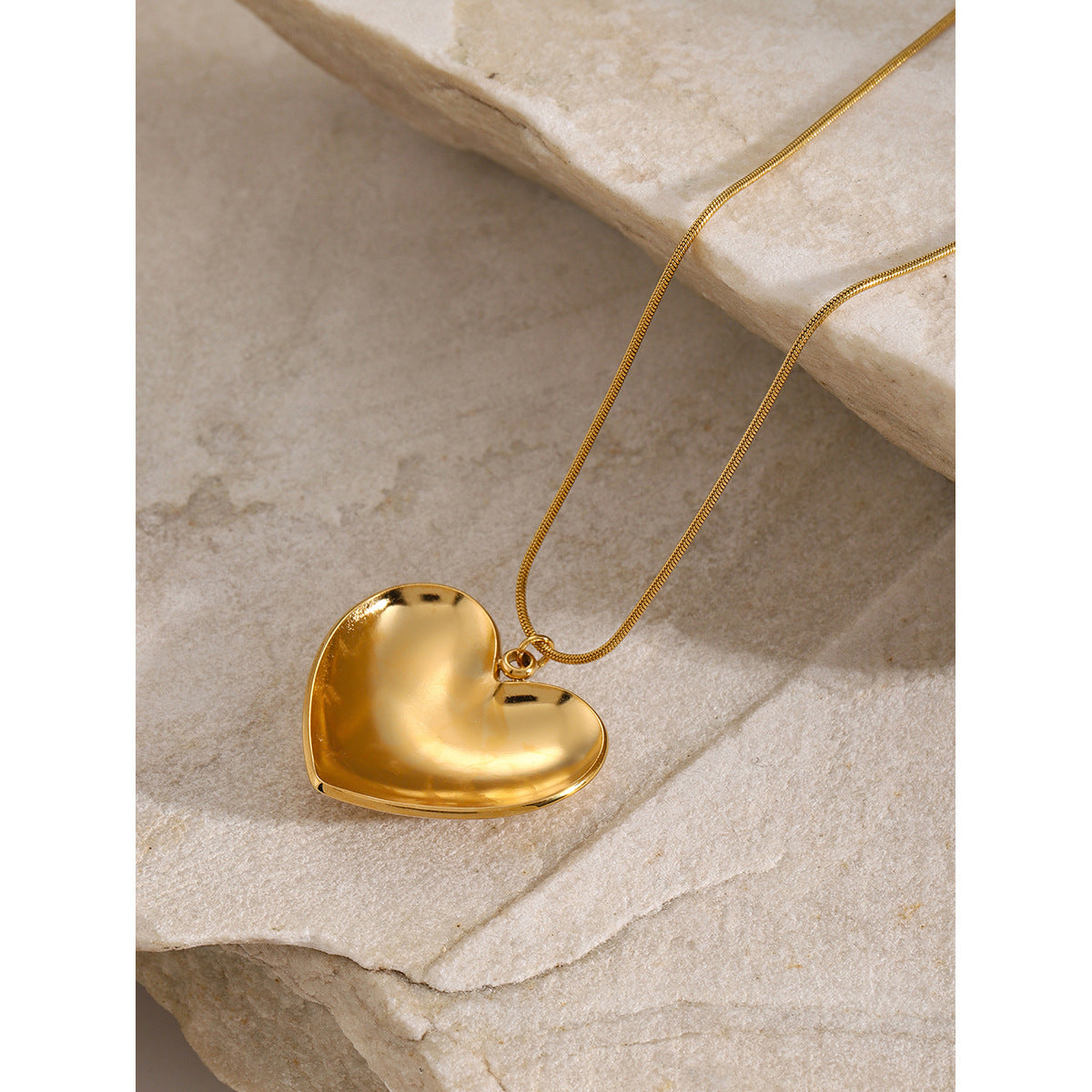 Heart Shaped Polished Pendant Necklace