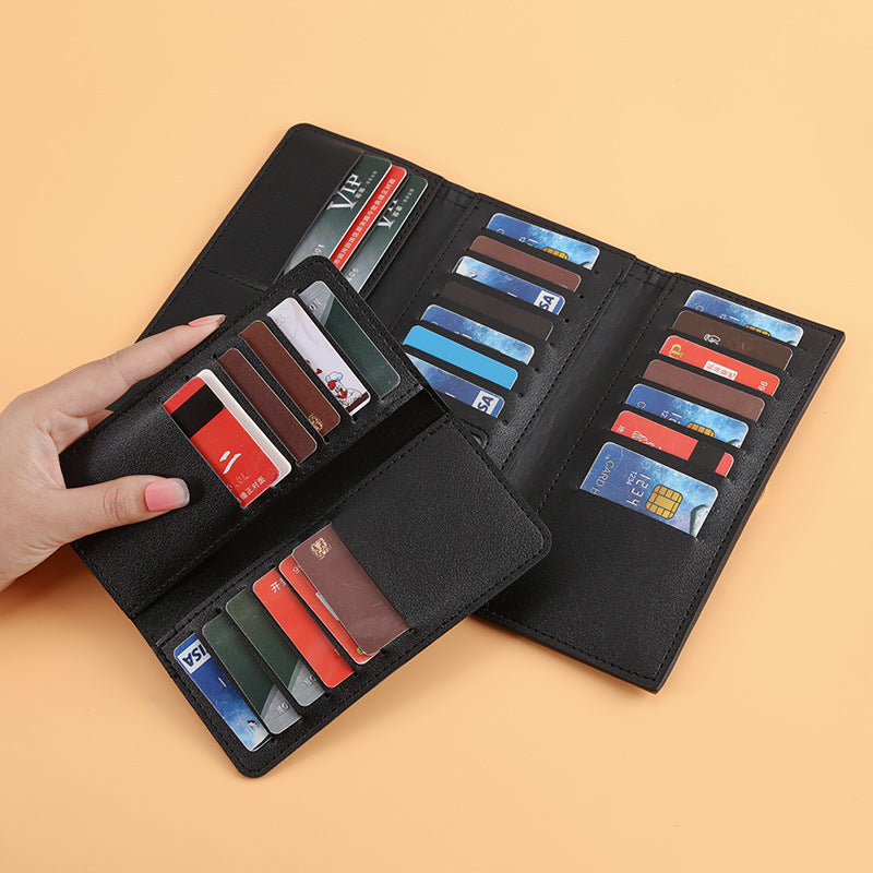 Long thousand bird grid buckle multi-card wallet