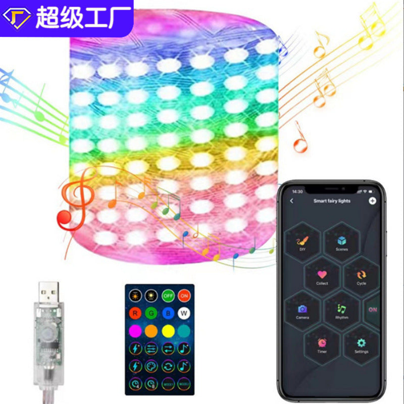 USB Bluetooth APP control LED colorful leather curtain light灯