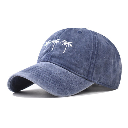 Cotton Washed Retro Coconut Tree Baseball Cap