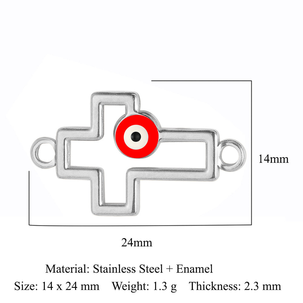 Cross Eyes Stainless Steel Pendant Shell Eyes