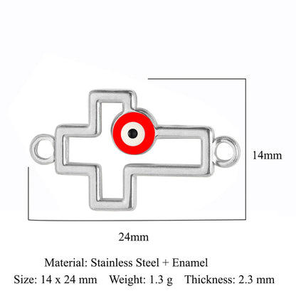 Cross Eyes Stainless Steel Pendant Shell Eyes