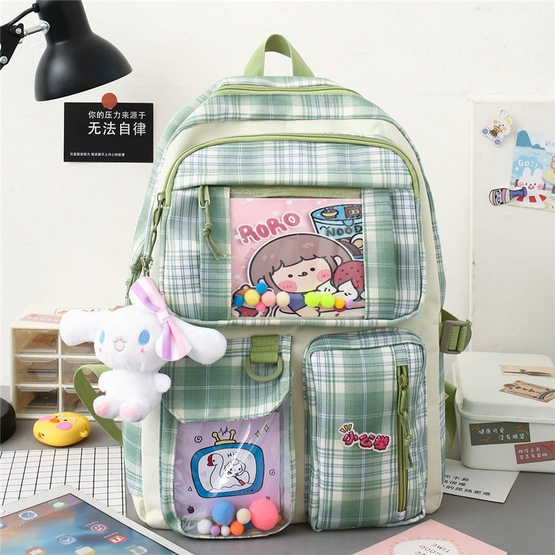 fashion 4-piece large capacity student backpack