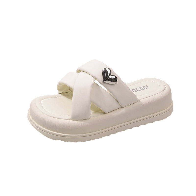 sponge cake thick-soled beach slippers