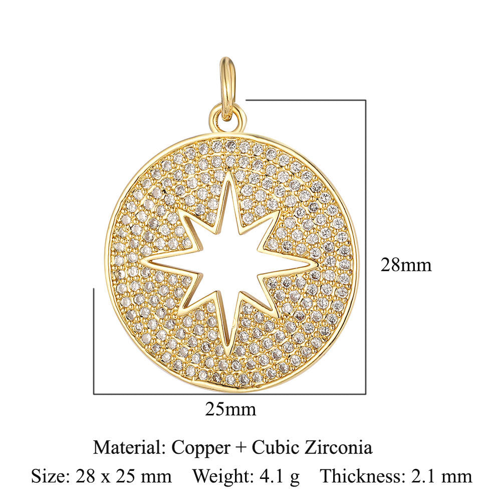 Copper zircon star rainbow pendant.