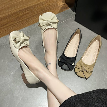 Flat heel PU flat bottom shallow mouth shoes