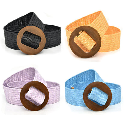 Women's canvas elastic belt