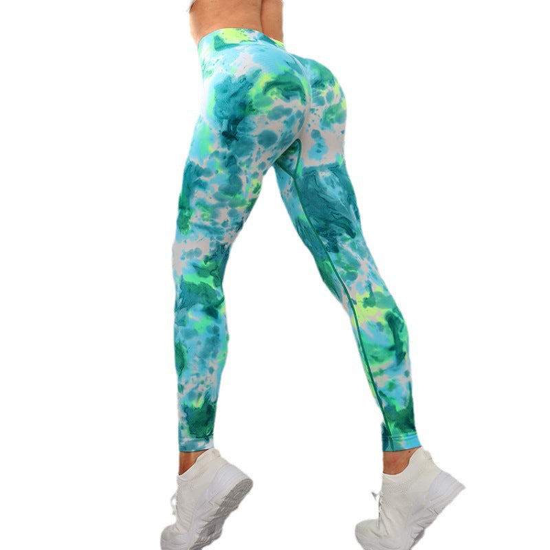 Tie-Dye High-Waist Fat-Burning Yoga Pants