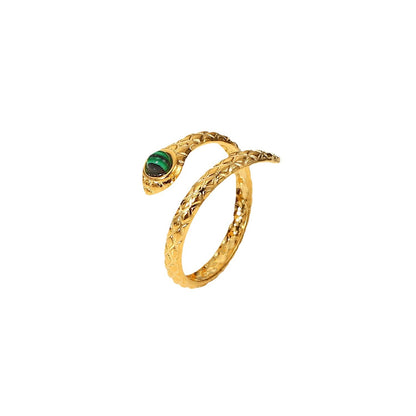 Charming Malachite Cobra Open Ring