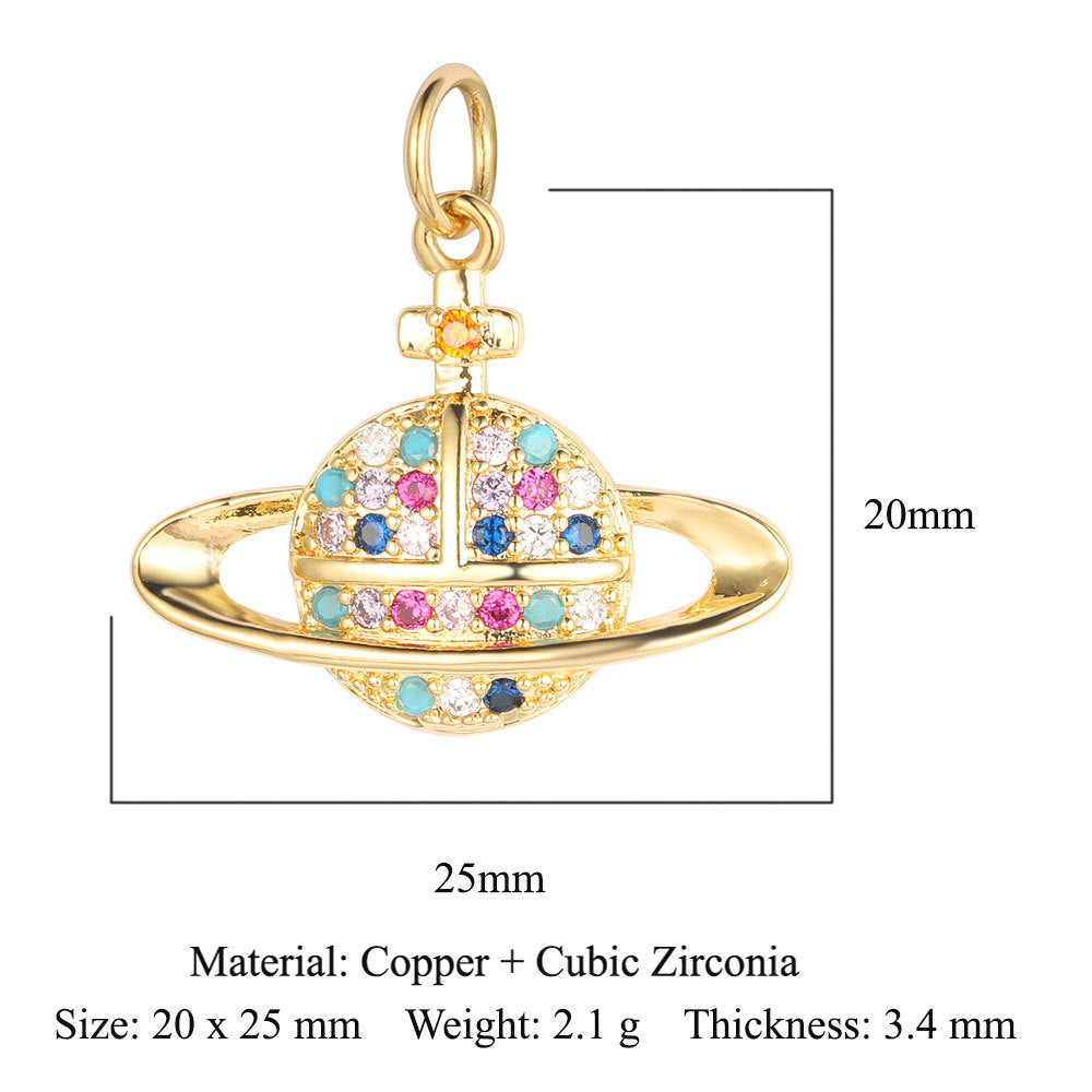 Pentagram copper zircon jewelry accessories pendant