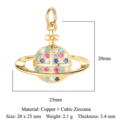 Pentagram copper zircon jewelry accessories pendant