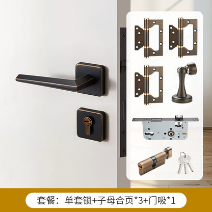 Solid brass square ring door lock