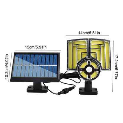 Solar three-head split street light household waterproof wall lamp