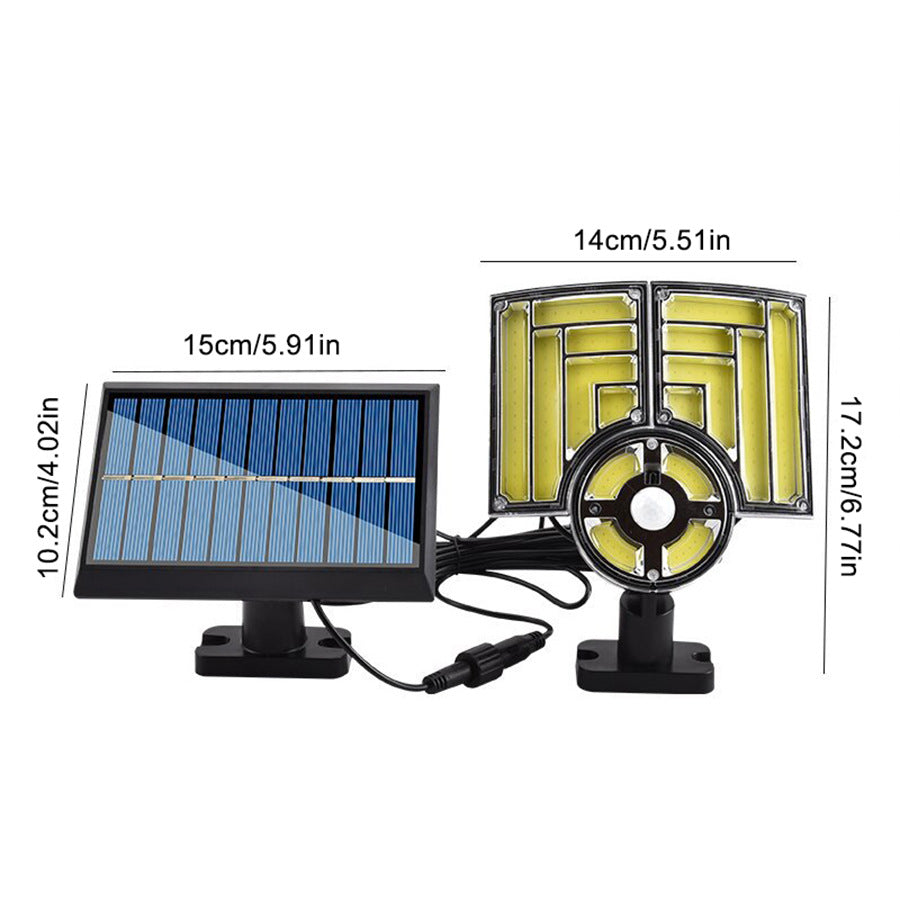 Solar three-head split wall lamp