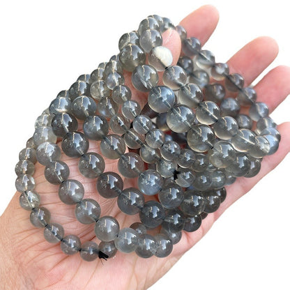 5A Natural Dark Backbone Moonstone Bracelet