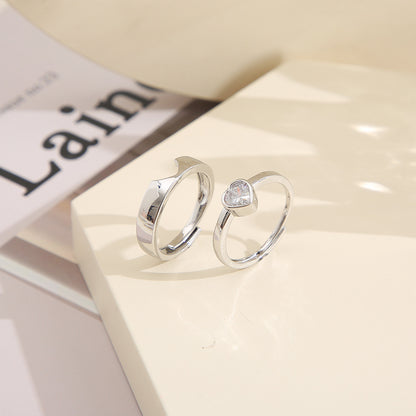 New heart-shaped couple rings for men and women