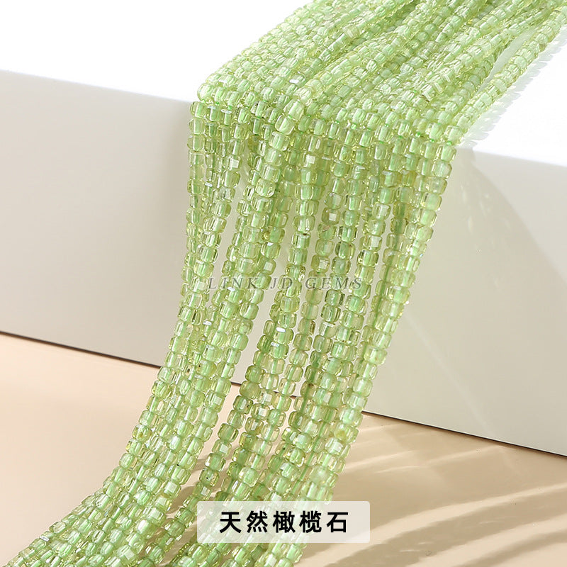 2Mm natural crystal cut sugar cube loose beads