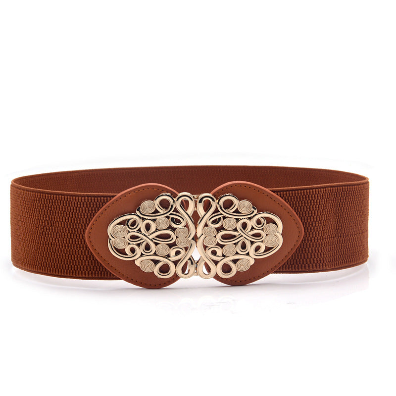 Vintage carved flower belt