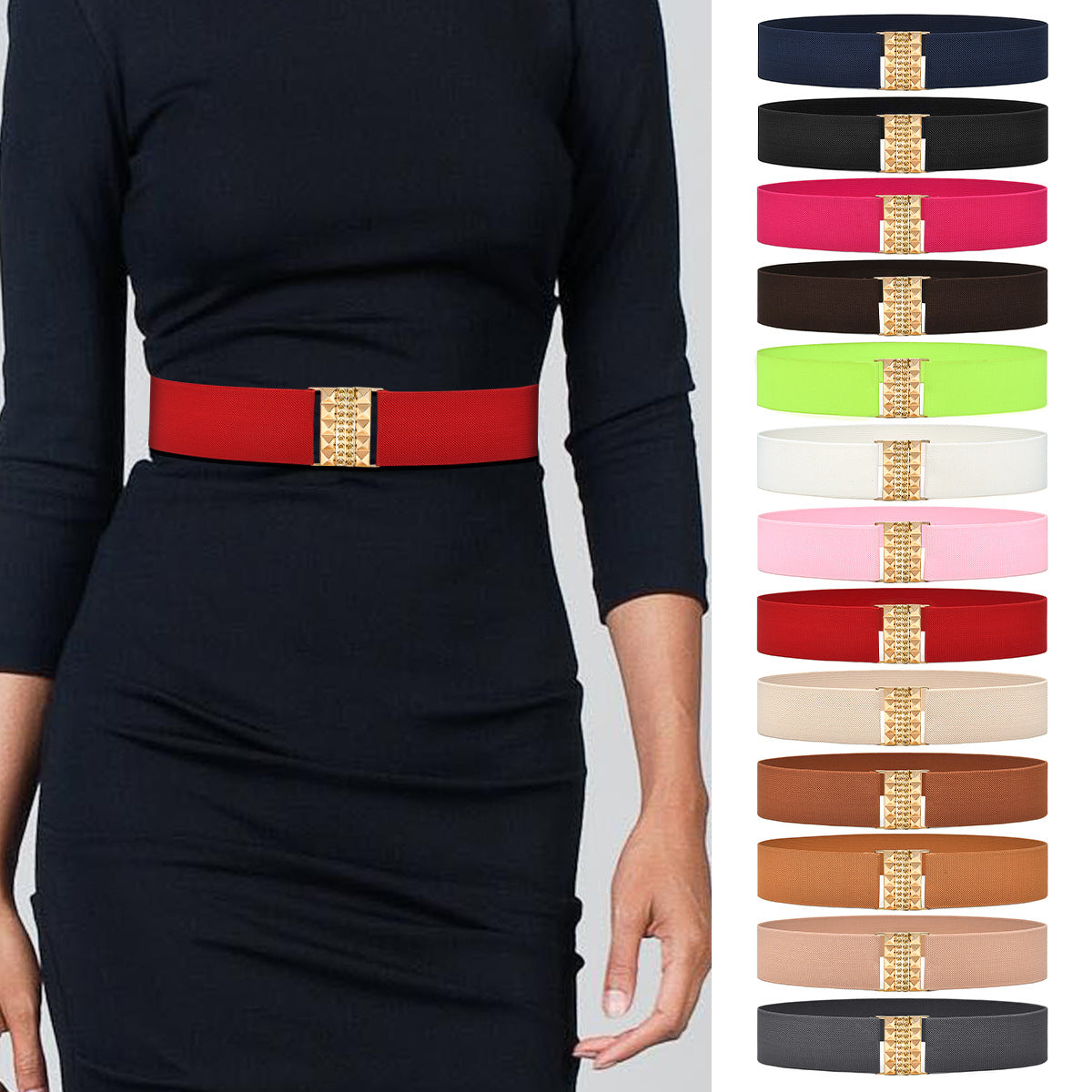 Women's wide waist seal elastic elastic belt