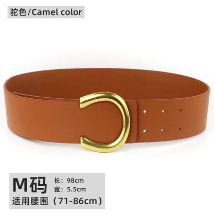 Wide belt women's leather