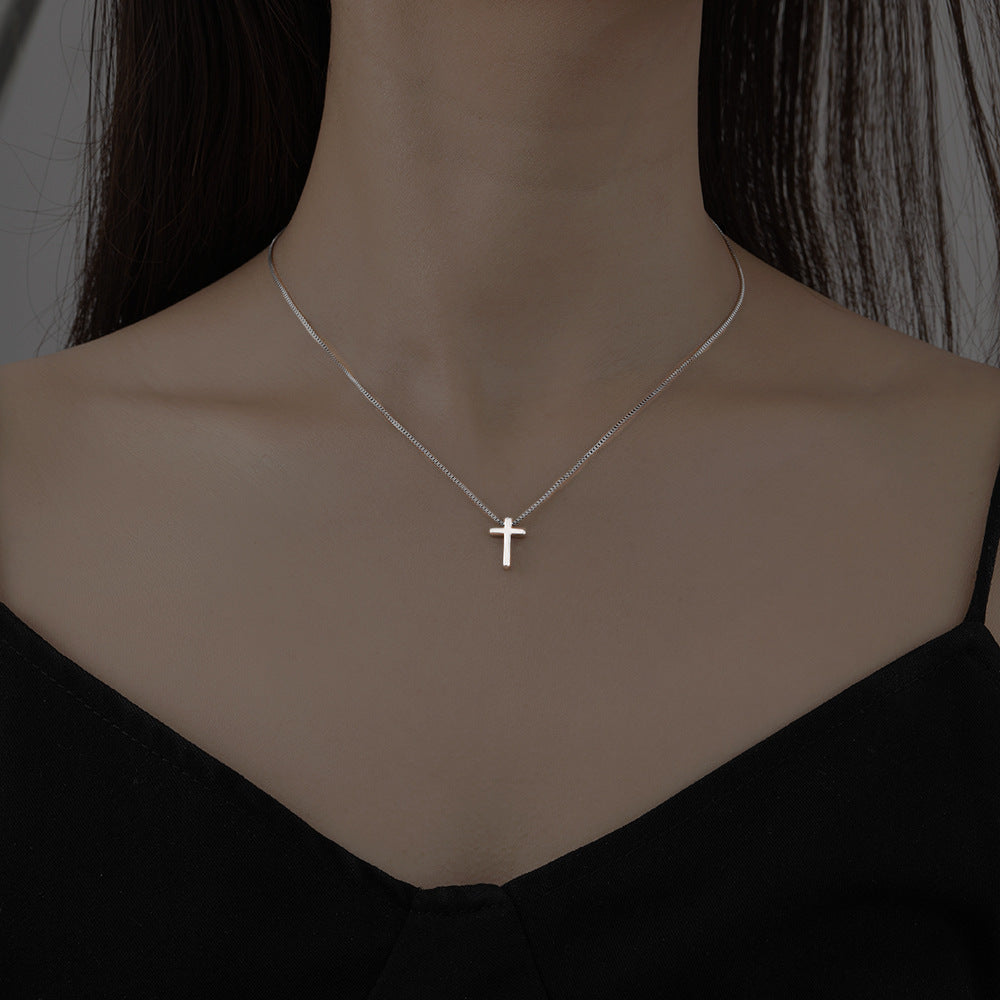 Square Zirconia Cross Necklace