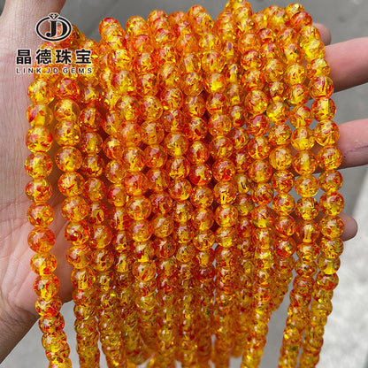 Synthetic popping amber round beads loose beads