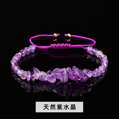 Natural crystal gravel woven bracelet