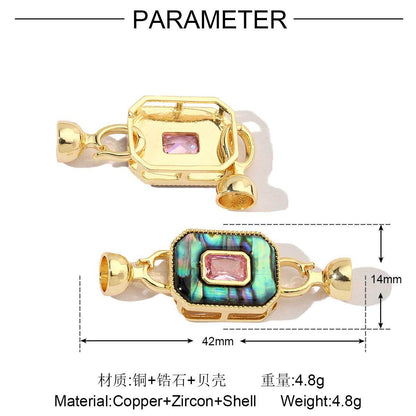 18K real gold flower shell copper zircon removable universal buckle