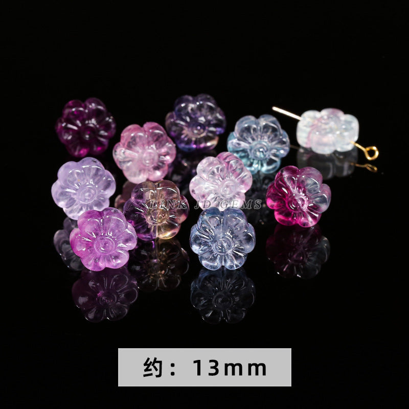 Color fluorite paper pattern barrel bead crystal engraving accessories