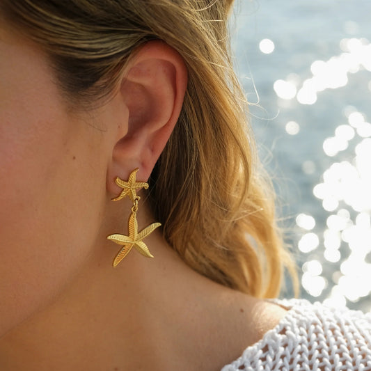 Starfish pendant earrings