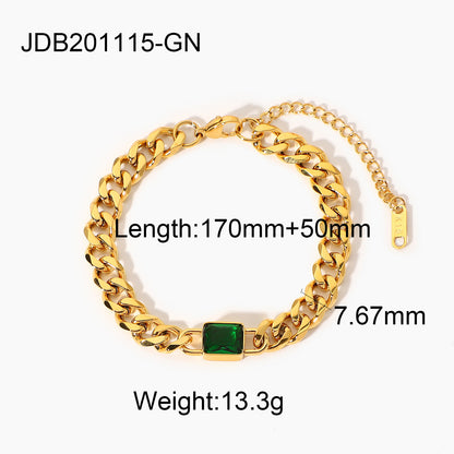 18Rectangular colored zircon bracelet