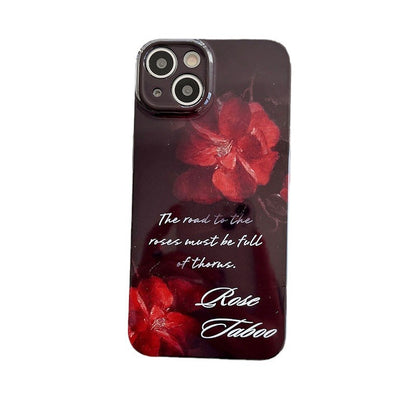 Apple 15 Pro Film Oil Paint Girl iPhone XS/11 Oil Painting Red Flower