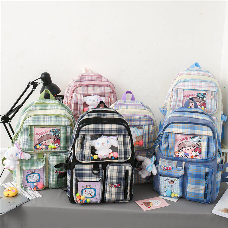 fashion 4-piece large capacity student backpack