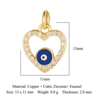 Pearl Peach Heart Devil's Eye Copper Zircon Pendant