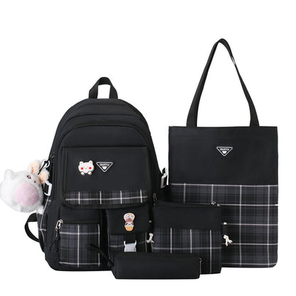 4-piece backpack for girls junior high school students