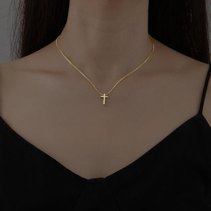 Square Zirconia Cross Necklace