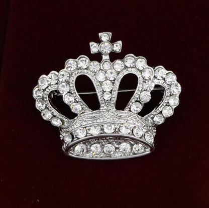 Rhinestone Crown Brooch