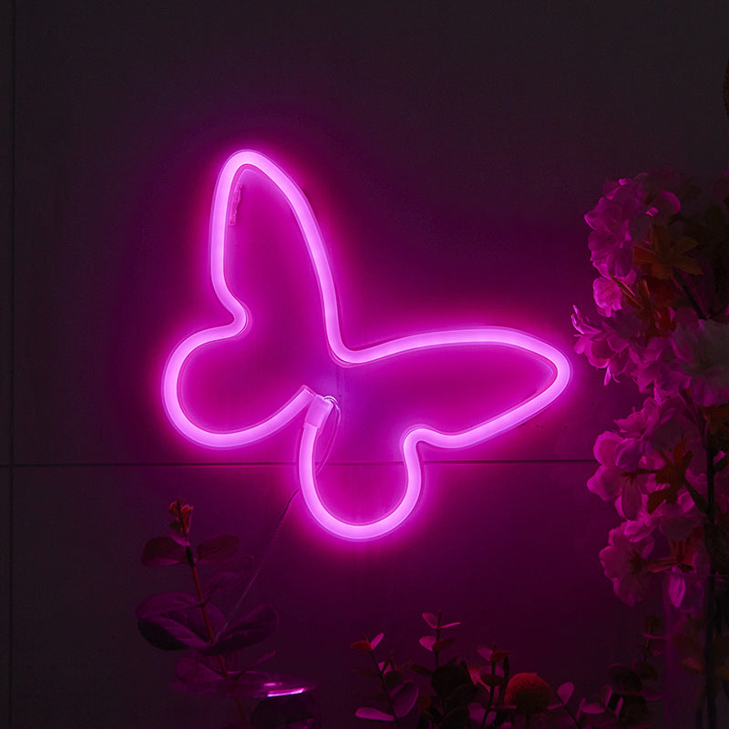 LED neon butterfly decorative lamp planet night light