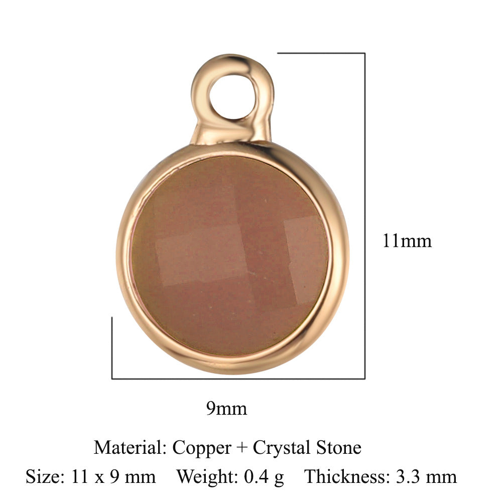 Rectangle copper glass crystal pendant