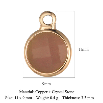 Rectangle copper glass crystal pendant