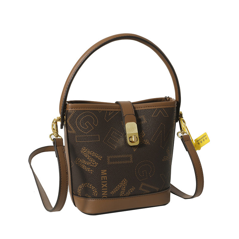 Delicate printed bucket women's bag