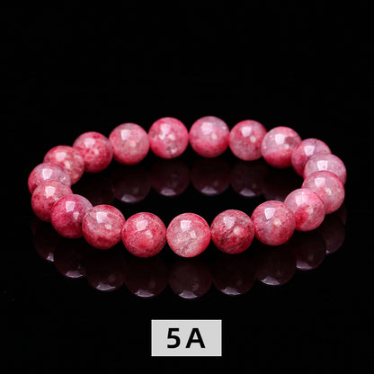 Pulsera de piedra rosa natural 