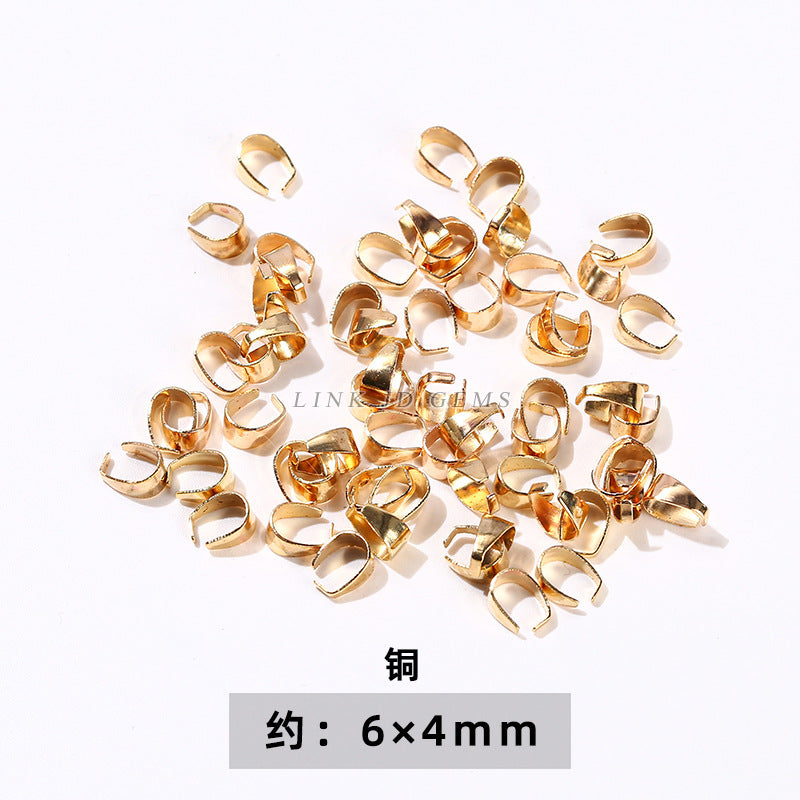 14/18K gold nine-character needle ball needle flower holder copper ring heart shape