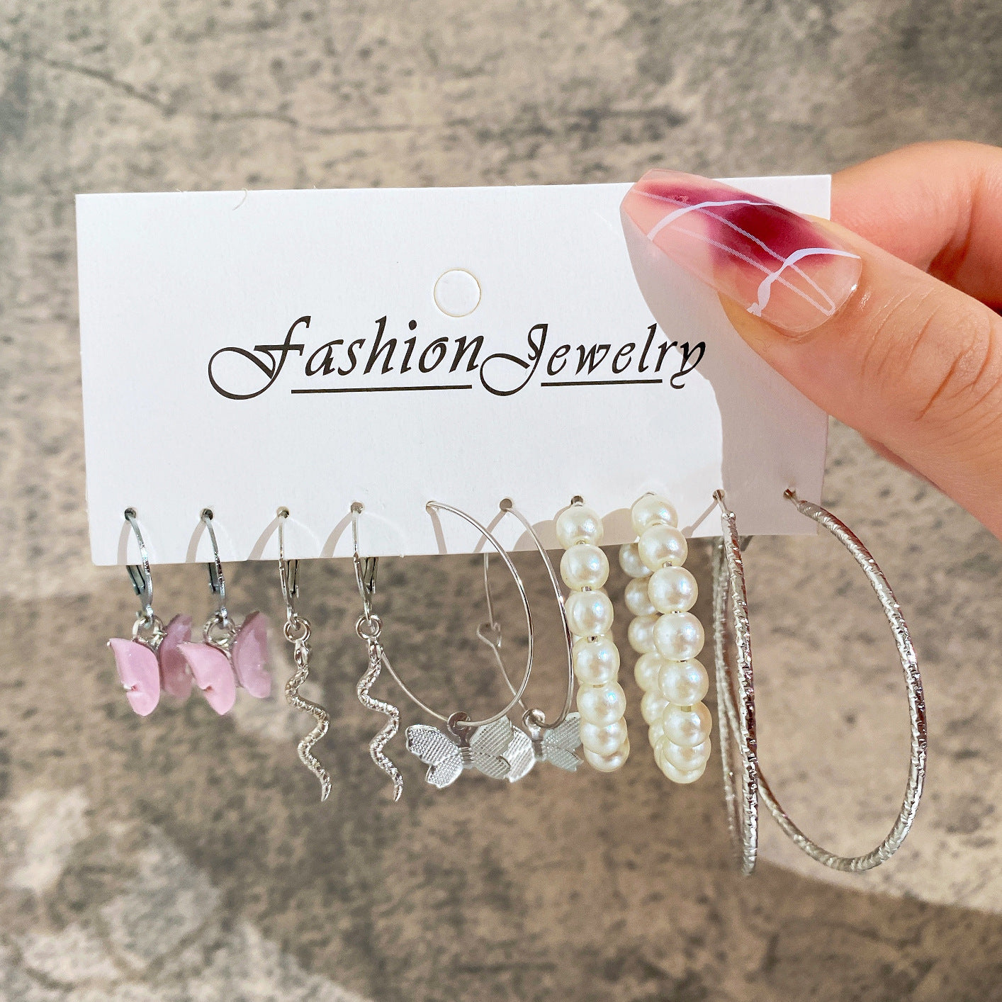 Acrylic Butterfly Snake Pearl Earrings for Women